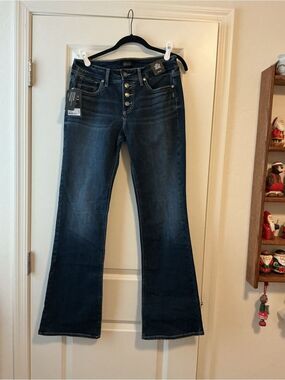 Silver Sufi Curvy Mid-Rise Bootcut Jeans